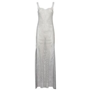 SANTA BRANDS Embellished Maxi Dress with Side Slits Women SILVER Dresses